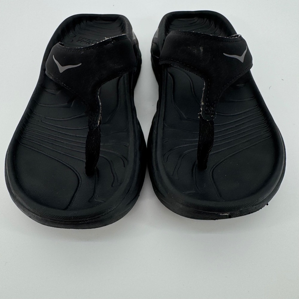 Hoka One One Ora Recovery Flip Women Size 7 Black Thong Platform Sandals - Picture 2 of 9